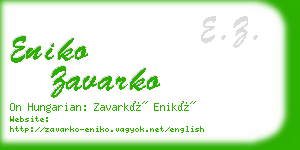 eniko zavarko business card